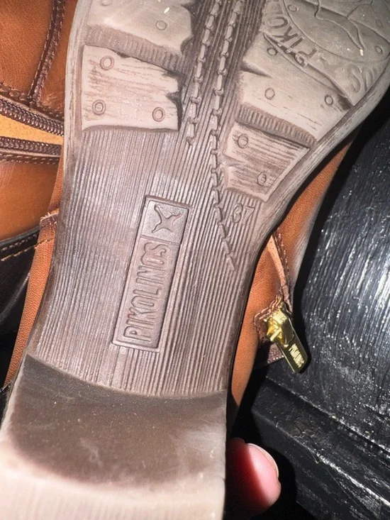 Pikolinos Women's Brown Leather Ankle Booties  - Casual Block Heel ankle rope - Picture 9 of 10